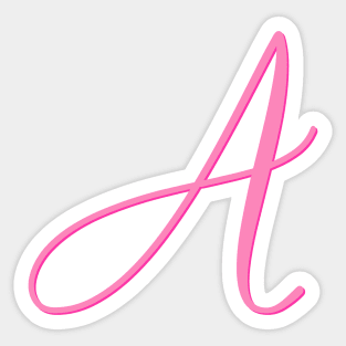 Letter A Hot Pink Initial Sticker